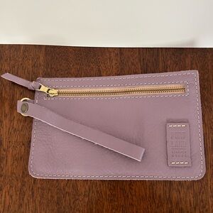 Lavender Leather Adriana Pouch with Zipper